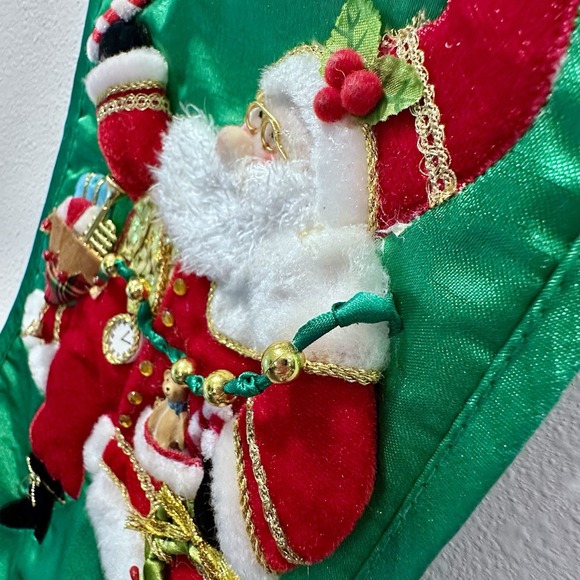 Christmas Stocking Red/green 3D Santa Claus presents,toys,instruments - Picture 2 of 11